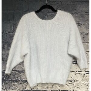 Ba Sh Womens Sweater‎ Small Light Bluer Wool Blend V Twisted Back Pullover